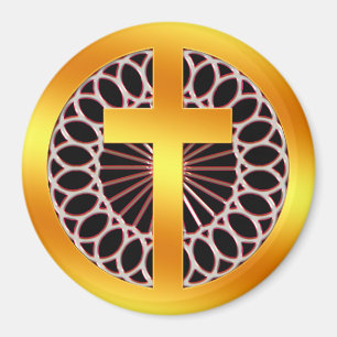 Gold Decorative Cross Magnet