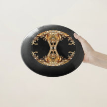 Gold Decorative Flowers Frisbee