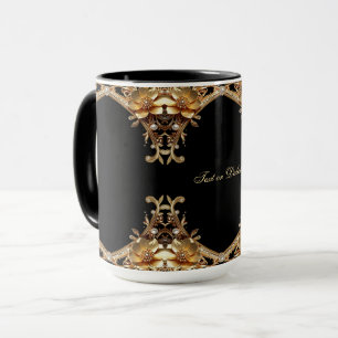 Gold Decorative Flowers Mug
