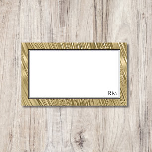 Gold Decorative Frame Black Border Elegant Initial Card
