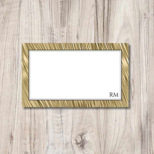 Gold Decorative Frame Black Border Elegant Initial Card (Creator Uploaded)