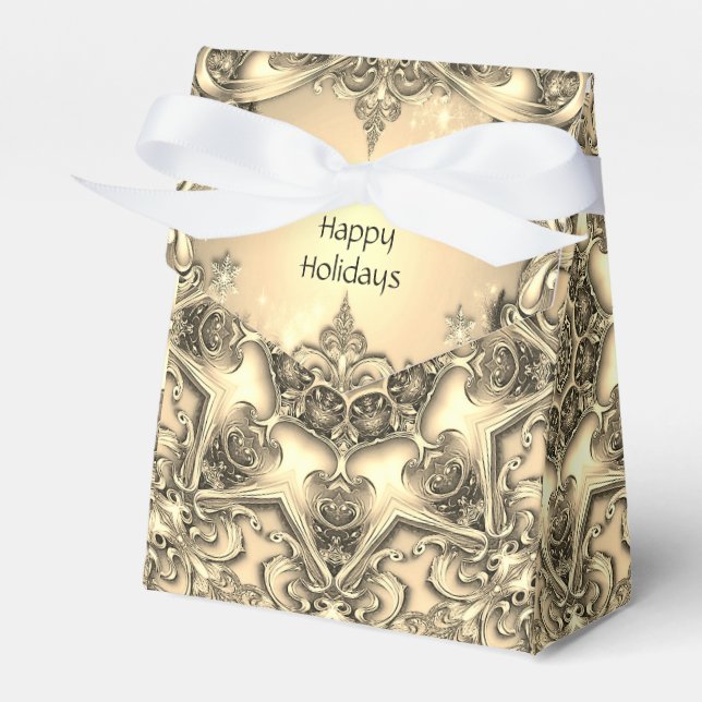 Gold Decorative Holiday Gift Box (Front Side)