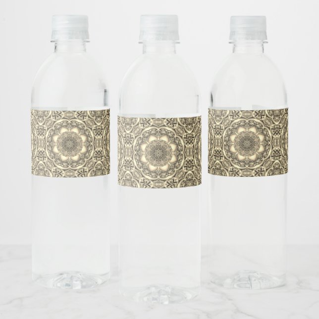 Gold Decorative Holiday Water Bottle Label (Bottles)