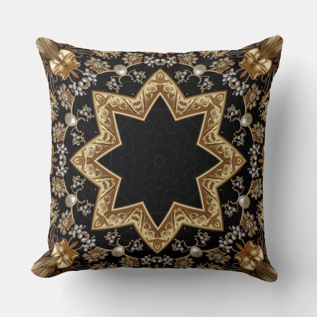 Gold Decorative Throw Pillow (Front)