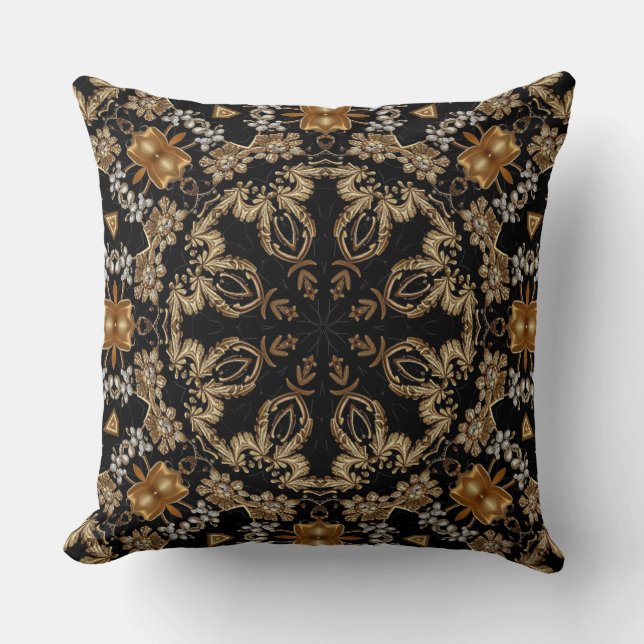 Gold Decorative Throw Pillow (Front)