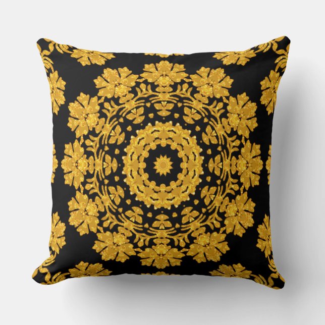 Gold Decorative Throw Pillow (Front)