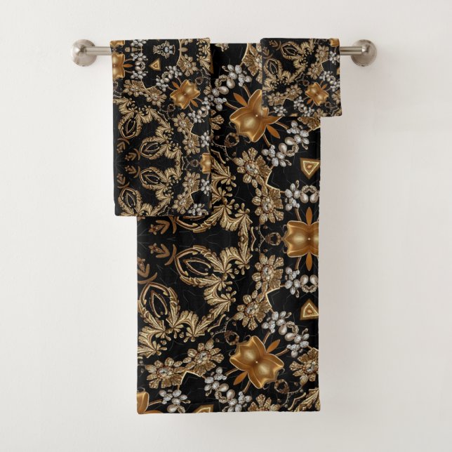Gold Decorative Towel Set (Insitu)