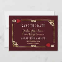Gold Deep Burgundy Casino Vegas Poker Wedding