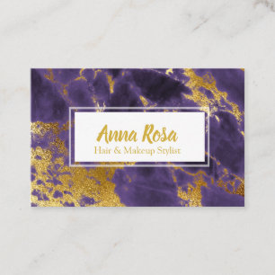 *~* Gold Deep Purple Marble Chic Popular Modern Business Card