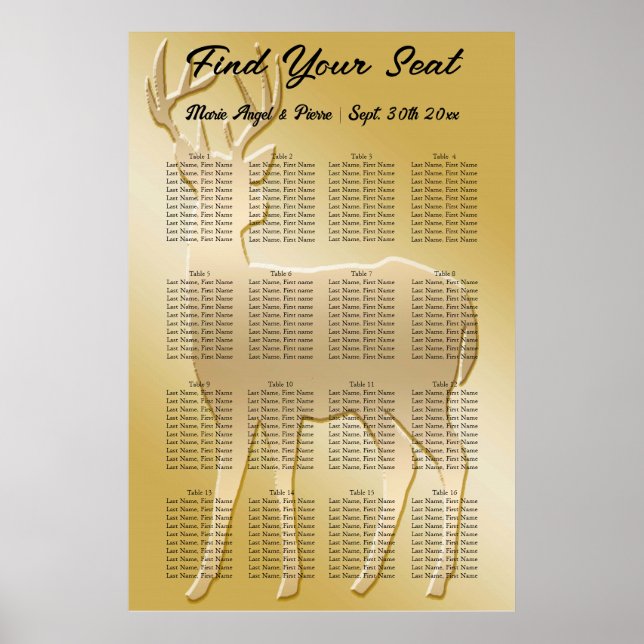 Gold Deer 16 tables Seating Chart (Front)