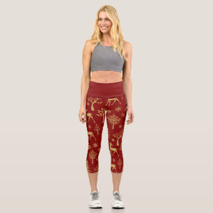 Gold Deer Capri Leggings