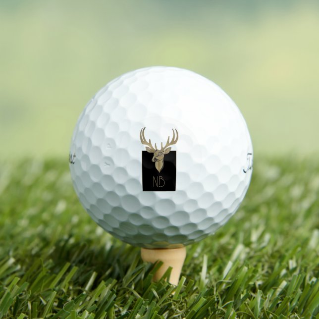 Gold Deer Head Golf Balls (Insitu Tee)