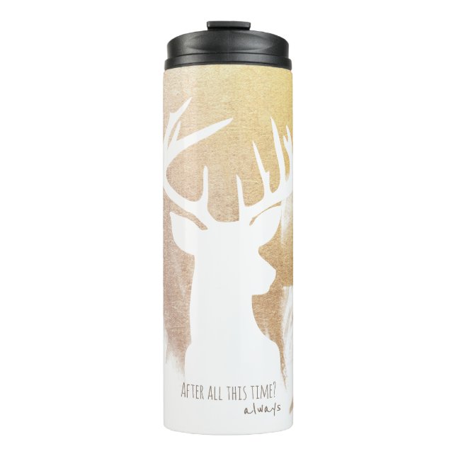 Gold Deer Patronus Tumbler (Front)