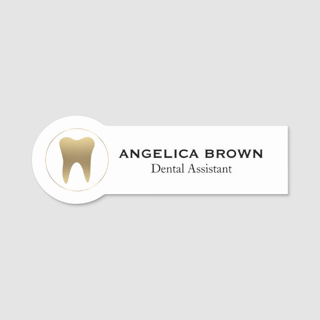 Gold Dental Assistant Name Tag (Front)