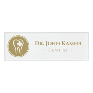 Gold Dentist   Lucky Teeth Name Tag