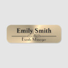 Gold Design Custom Magnetic Name Badge