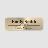 Gold Design Custom Magnetic Name Badge
