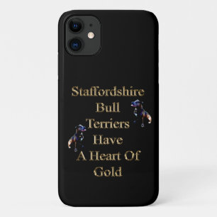 Gold Design Staffordshire Bull Terrier, iPhone 11 Case