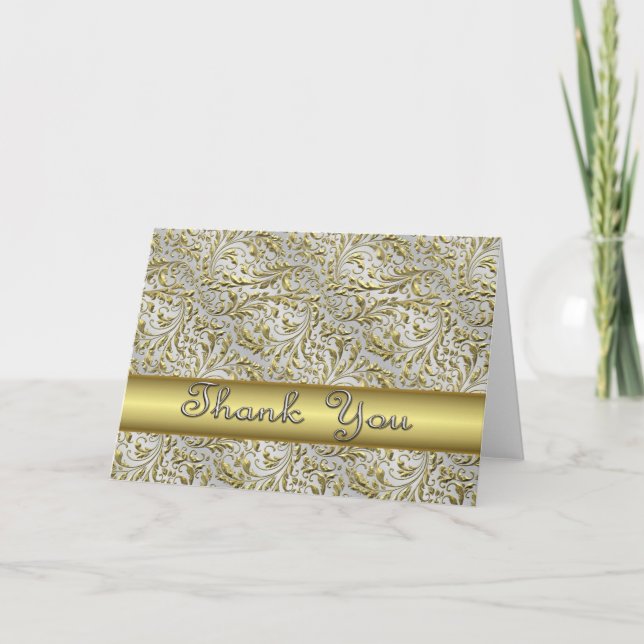 Gold design Thank you Notecard (Front)