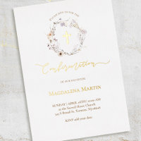 gold details wildflowers wreath Confirmation