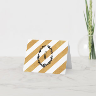 Gold Diagnol Monogram Note Card