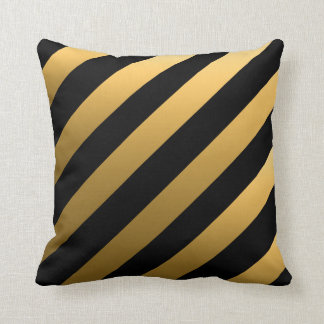 Gold Diagonal Stripes Cushion