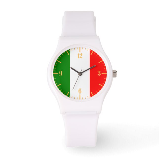 Gold Dial Italian Flag Watch (Front)