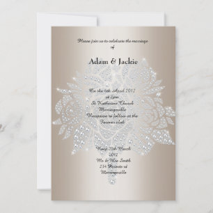 Gold Diamond Bouquet ELEGANT WEDDING Invitation