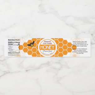 Gold Diamond Cut-Comb Honey Container Labels