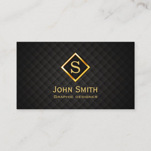 Gold Diamond Graphic Design Business Card (Front)