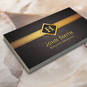 Gold Diamond Label Equine Dentist Business Card