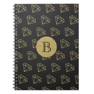 Gold Diamond Modern Glamour Bling Notebook Journal