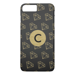 Gold Diamond Modern Glamour Initial Monogram Case-Mate iPhone Case