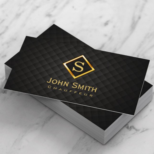 Gold Diamond Monogram Chauffeur Business Card (Creator Uploaded)
