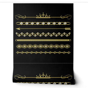 Gold Diamond Ornaments Custom Colour Black Wallpaper