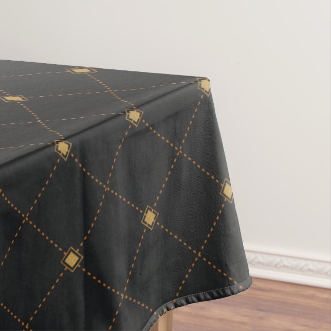 Gold Diamond Pattern Tablecloth (In Situ)
