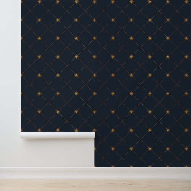 Gold Diamond Pattern Wallpaper (Application)