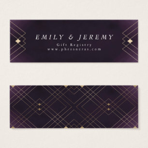 Gold Diamond Purple Geometric Deco Gatsby Wedding