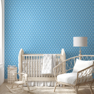 Gold Diamond Tufted Sky Blue Wallpaper