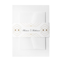 Gold Diamond White Geometric Deco Gatsby Wedding