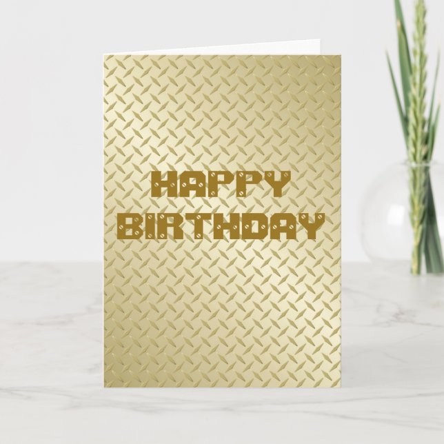 Gold Diamondplate Birthday Card (Front)