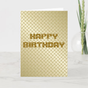 Gold Diamondplate Birthday Card