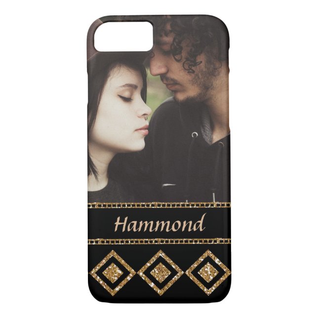 Gold Diamonds & Chains w/ Photo Case-Mate iPhone Case (Back)