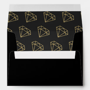Gold Diamonds Glamour Bachelorette Glam Invitation Envelope