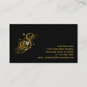 Gold & Diamonds Initial S Stardust Business Card