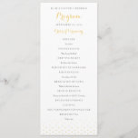 Gold Diamonds on White Wedding Program<br><div class="desc">Fully editable,  elegant,  simple wedding ceremony program template.  Classic gold and white wedding program with diamond pattern at bottom.</div>