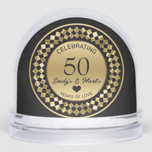 Gold Diamonds Wedding Anniversary Snowglobe