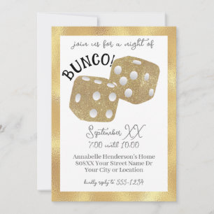Gold Dice Bunco Night Invitation