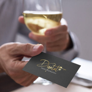 Gold digital photography logo modern typography business card