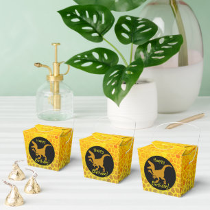 Gold Dinosaur Hide Happy Birthday!  Favour Box